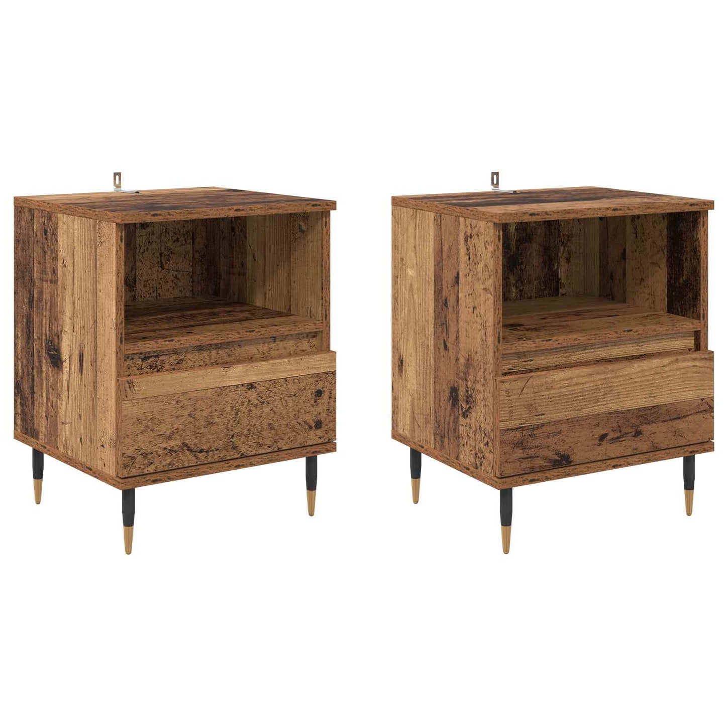 Natskab 2 pcs Gammelt træ 40 x 35 x 50 cm Konstrueret træ