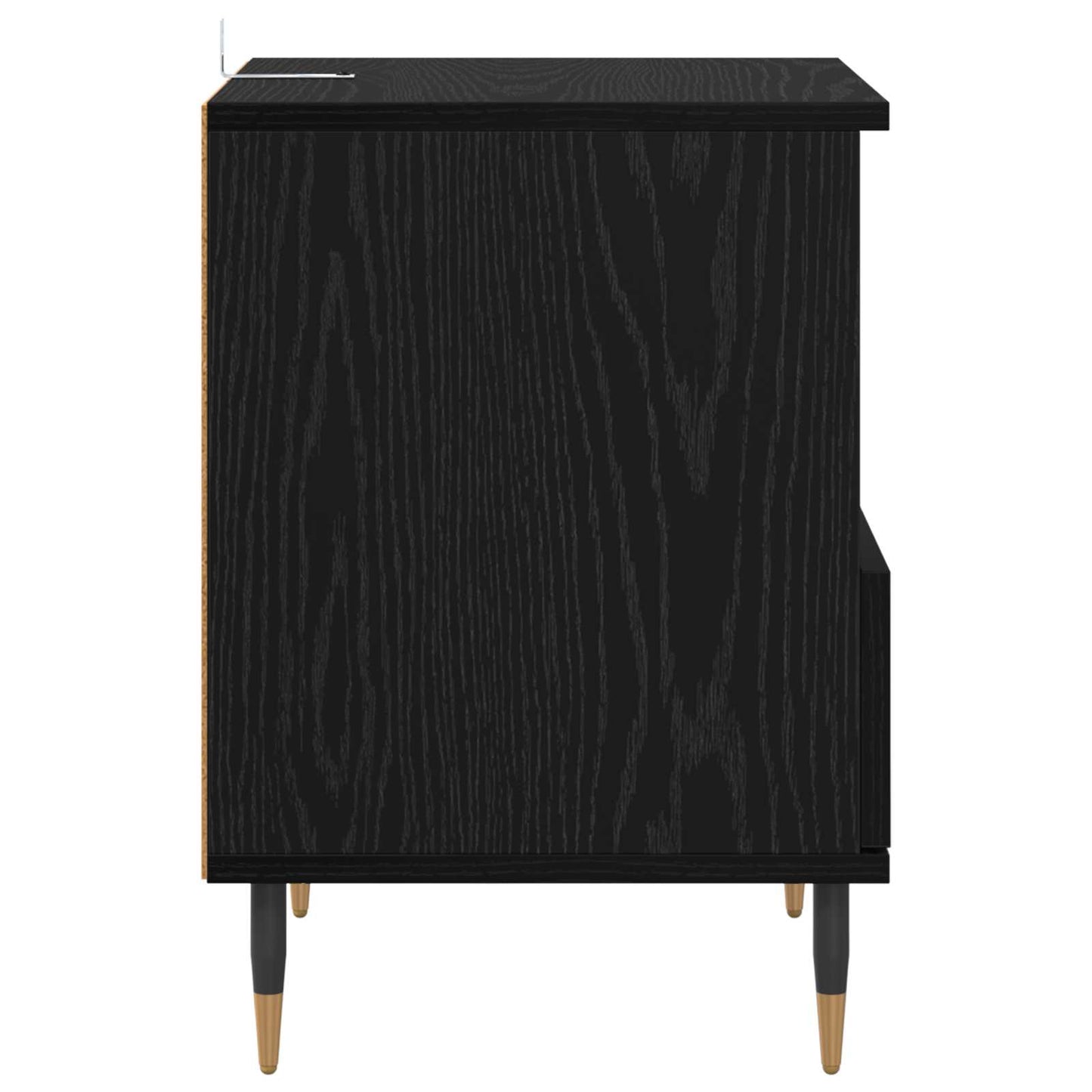 Natskab med skuffe Sort eg 40 x 35 x 50 cm Konstrueret træ