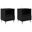 Natskab 2 pcs Sort eg 40 x 35 x 50 cm Konstrueret træ