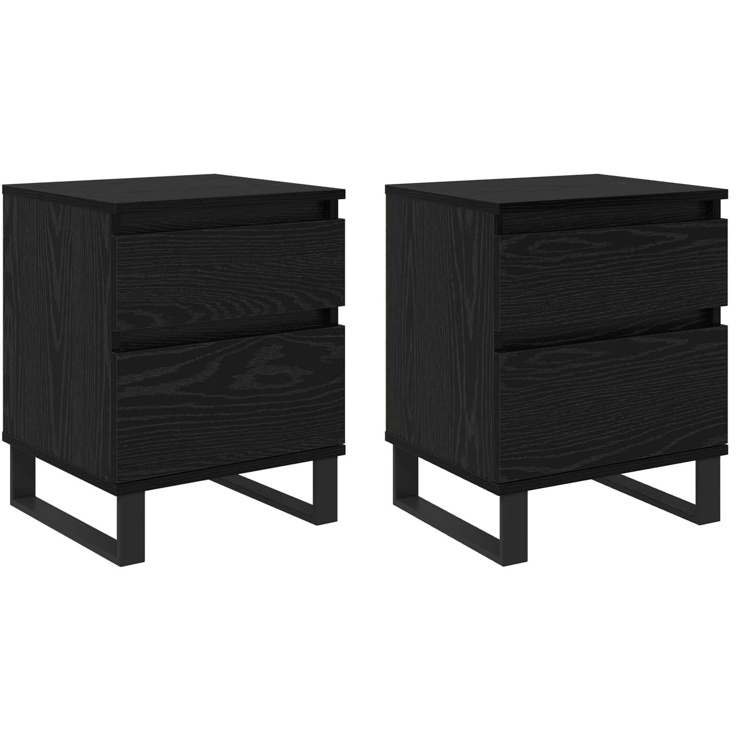 Natskab 2 pcs Sort eg 40 x 35 x 50 cm Konstrueret træ