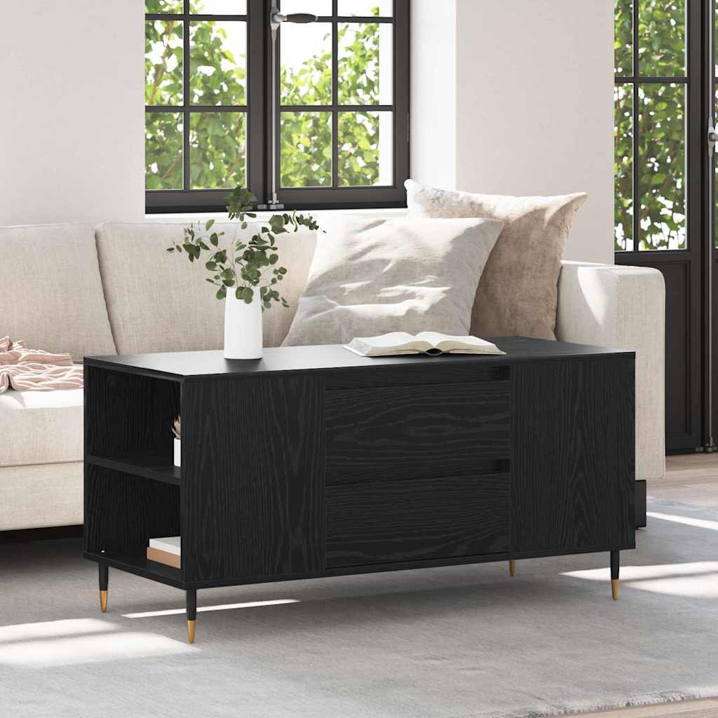 Sofabord Sort eg 102 x 44,5 x 50 cm Konstrueret træ