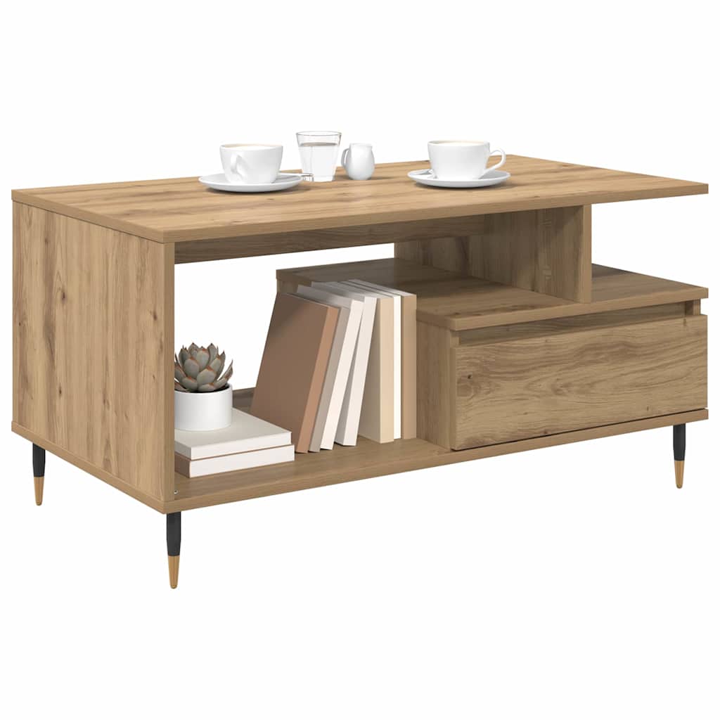 Sofabord Artisan Egetræ 90 x 49 x 45 cm Konstrueret træ