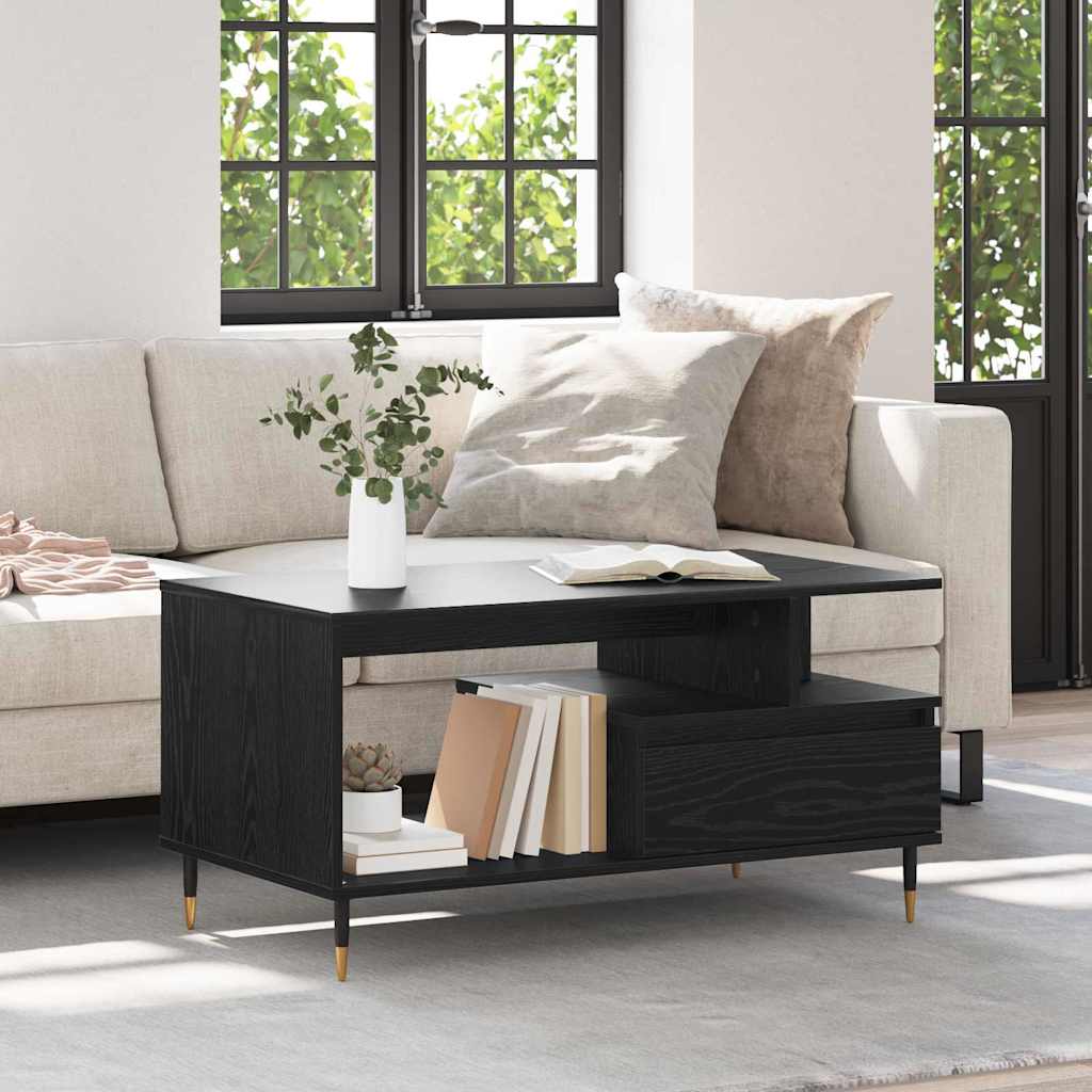 Sofabord Sort eg 90 x 49 x 45 cm Konstrueret træ