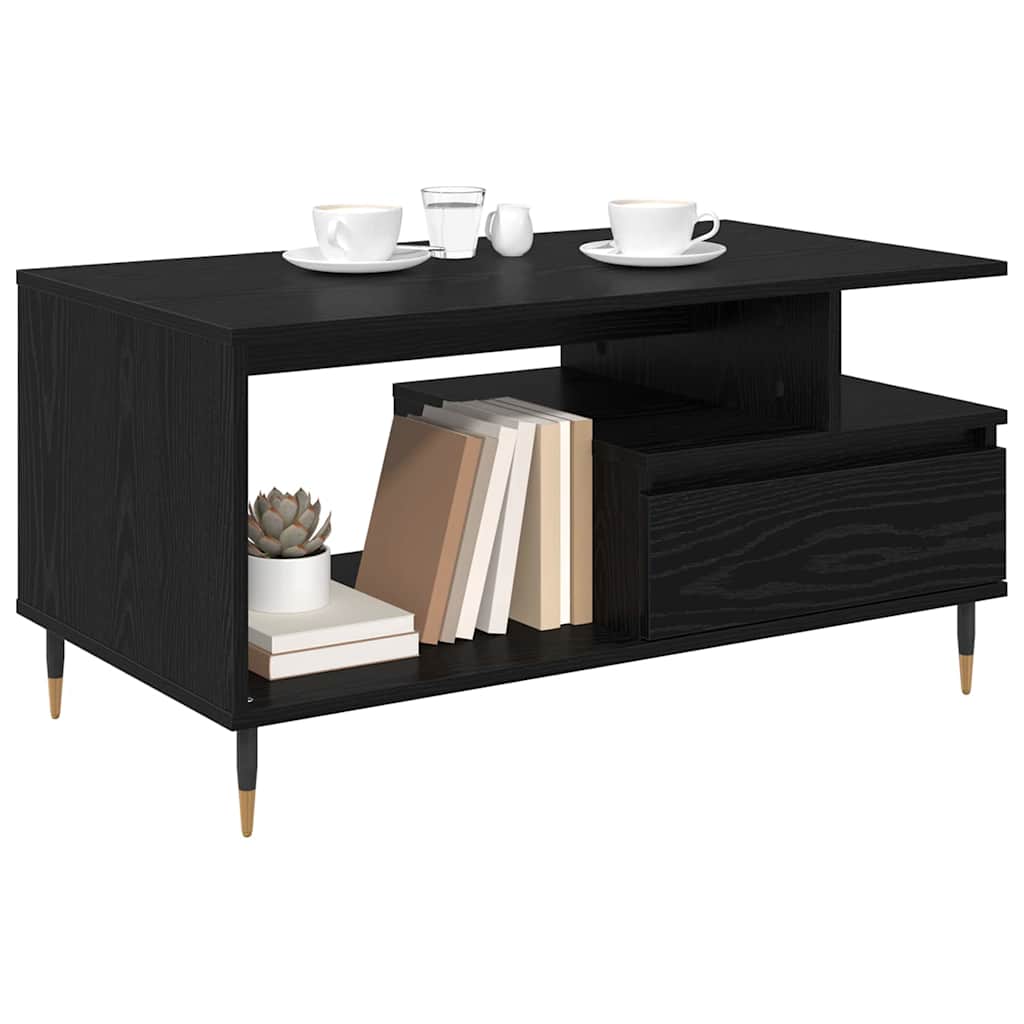 Sofabord Sort eg 90 x 49 x 45 cm Konstrueret træ