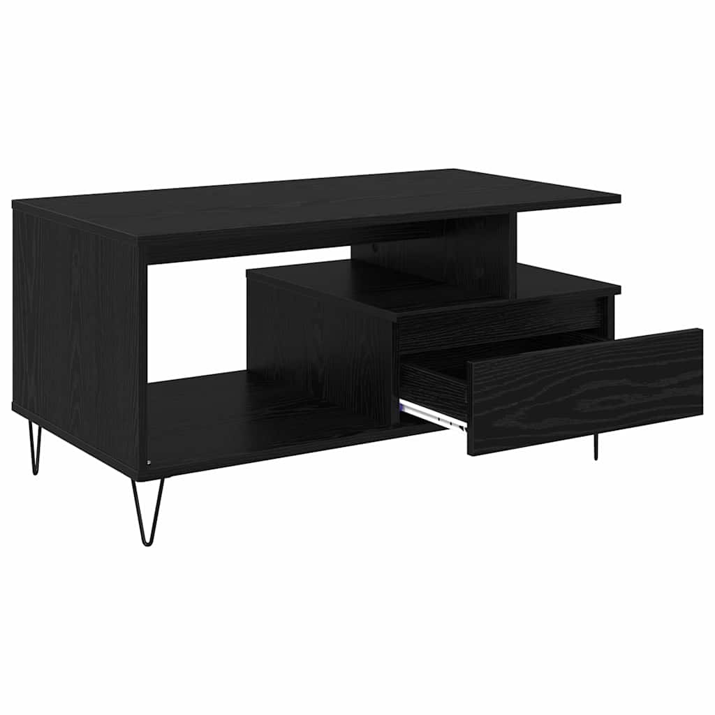 Sofabord Sort eg 90 x 49 x 45 cm Konstrueret træ