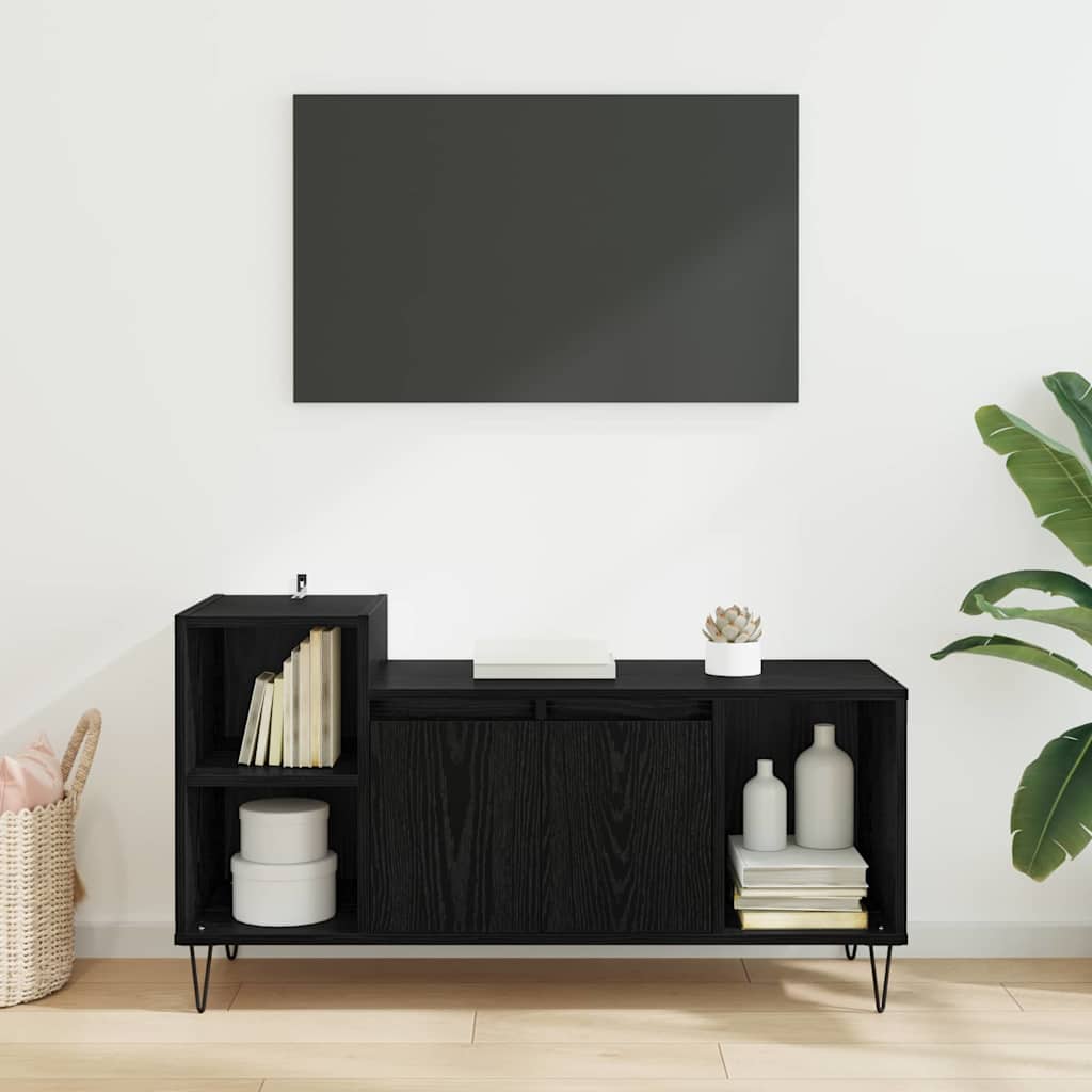 TV-skab Sort eg 100 x 35 x 55 cm Konstrueret træ