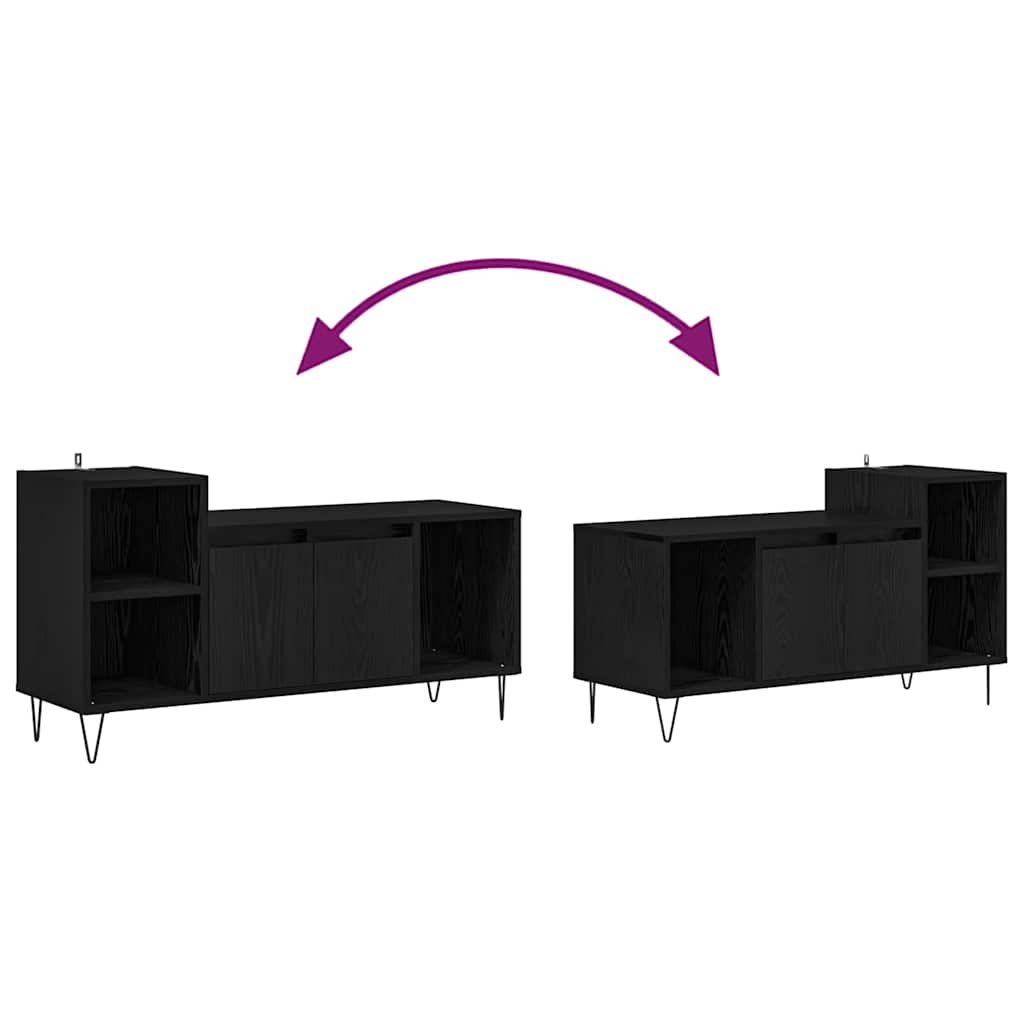 TV-skab Sort eg 100 x 35 x 55 cm Konstrueret træ