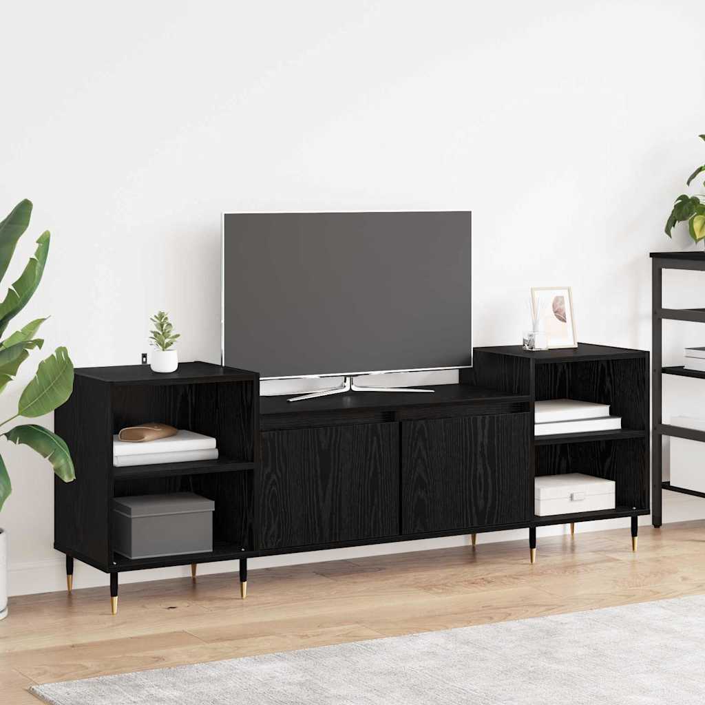 TV-skab Sort eg 160 x 35 x 55 cm Konstrueret træ
