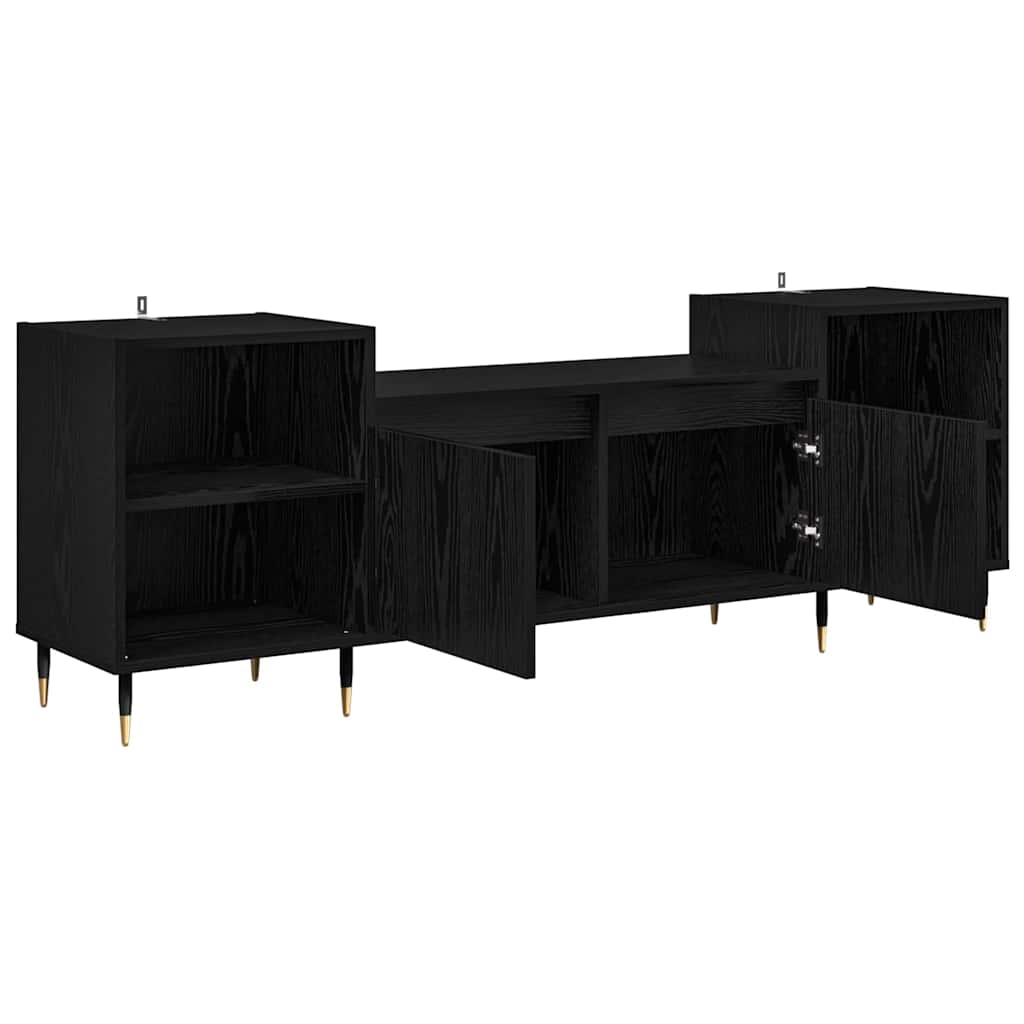 TV-skab Sort eg 160 x 35 x 55 cm Konstrueret træ