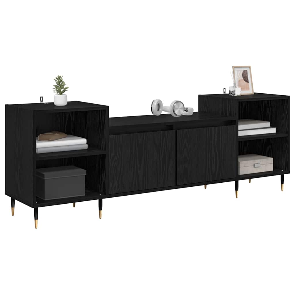 TV-skab Sort eg 160 x 35 x 55 cm Konstrueret træ