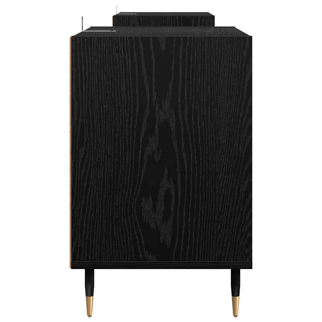 TV-skab Sort eg 160 x 35 x 55 cm Konstrueret træ
