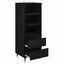 Highboard med skuffe Sort eg 40 x 36 x 110 cm Konstrueret træ