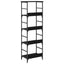 Bogreol 4 niveauer 50 x 33 x 153 cm Konstrueret træ Sort eg