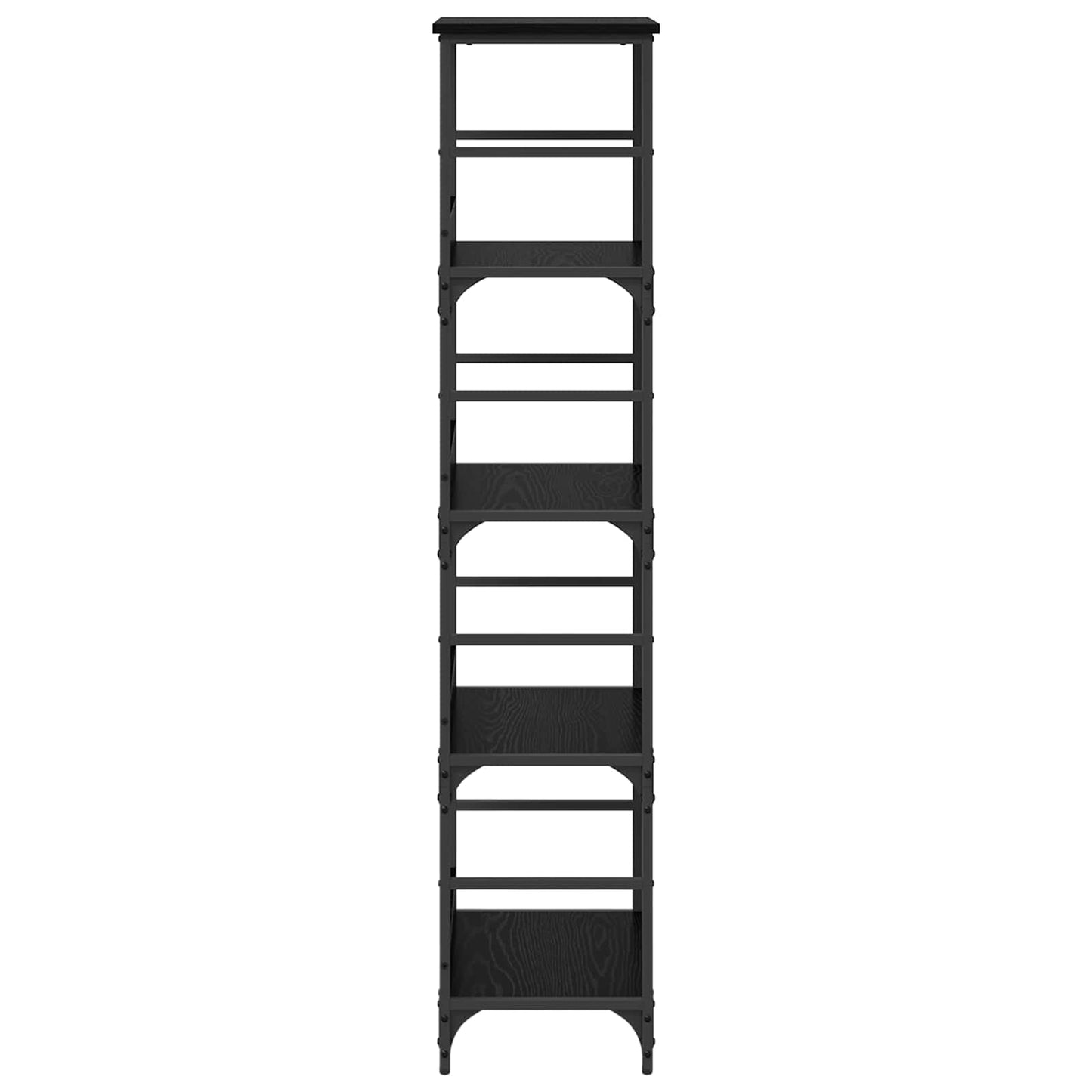 Bogreol 4 niveauer 50 x 33 x 153 cm Konstrueret træ Sort eg