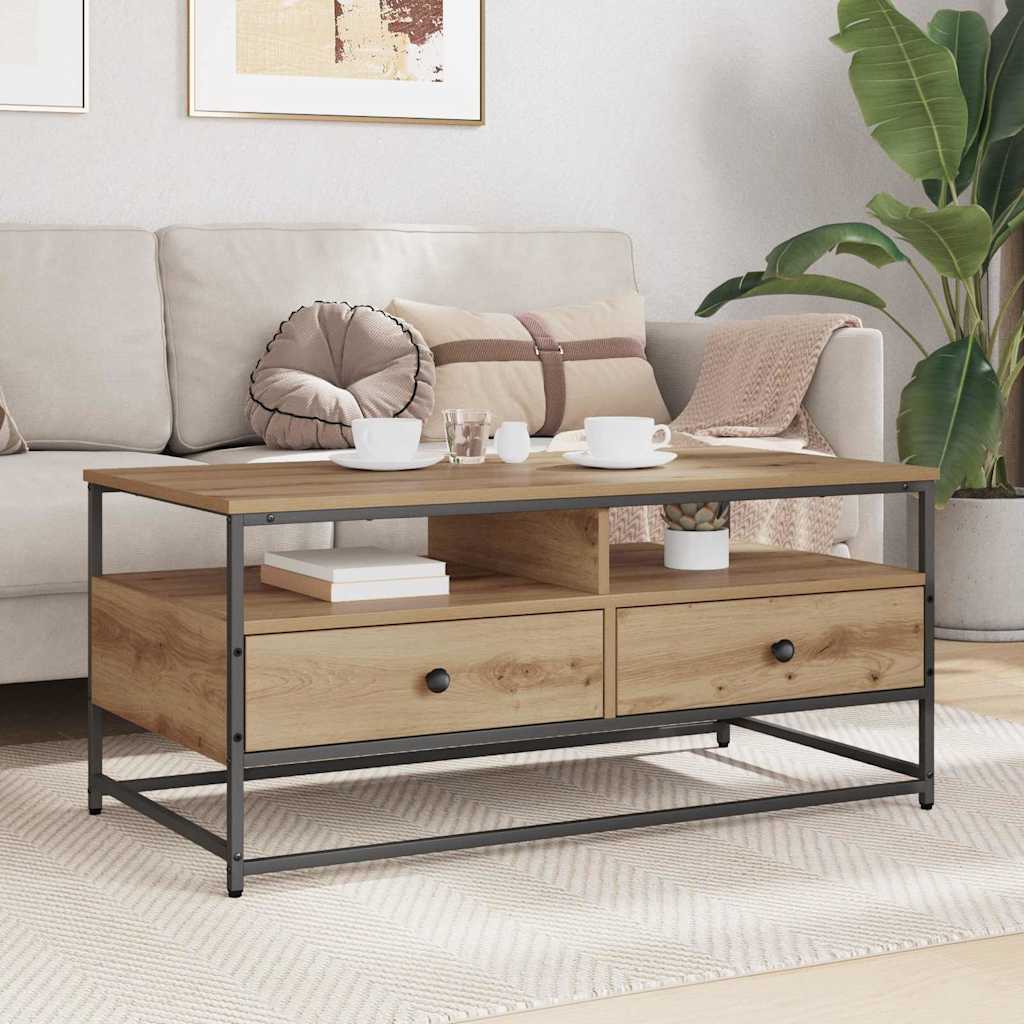 Sofabord Artisan Egetræ 100 x 51 x 45 cm Konstrueret træ