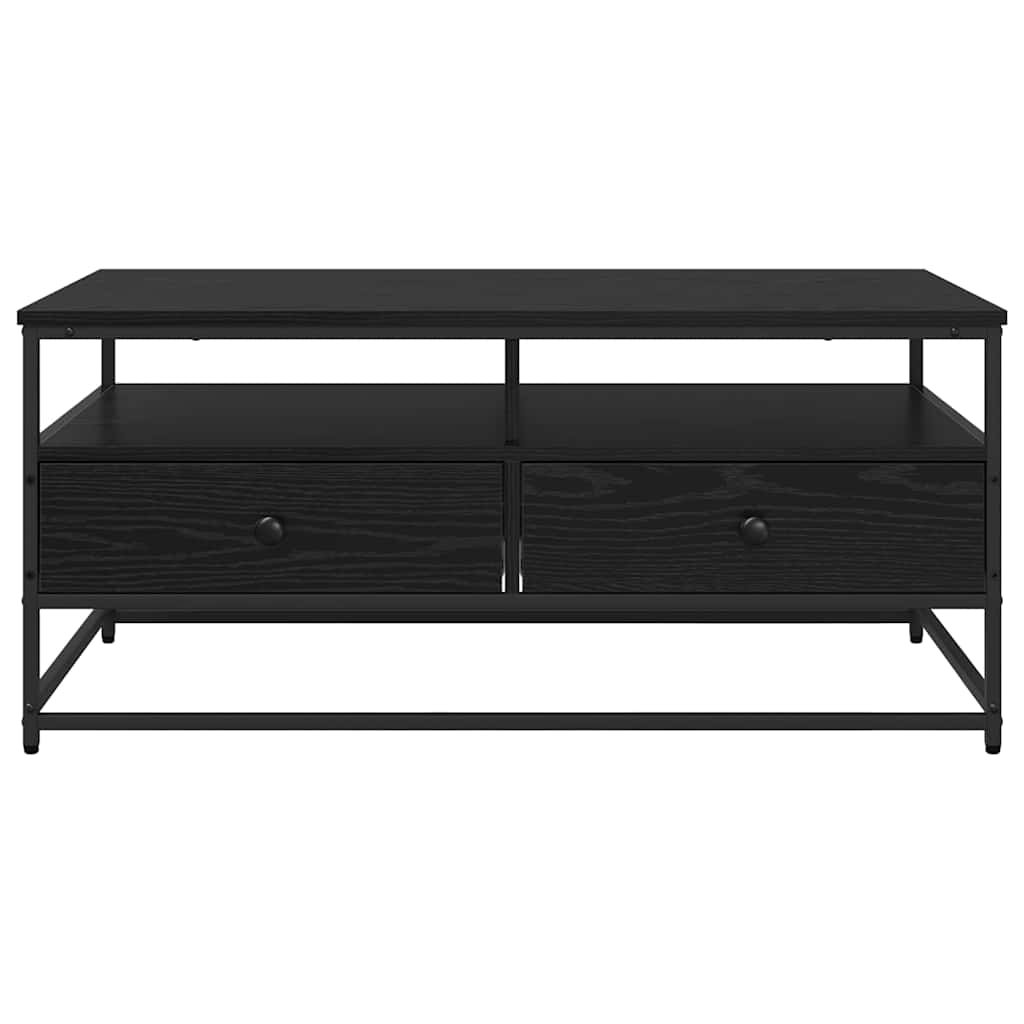 Sofabord med skuffe Sort eg 100 x 51 x 45 cm Konstrueret træ