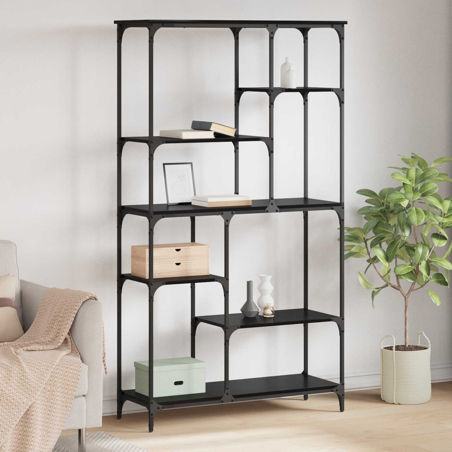 Bogreol Sort eg 99 x 35,5 x 176 cm Konstrueret træ