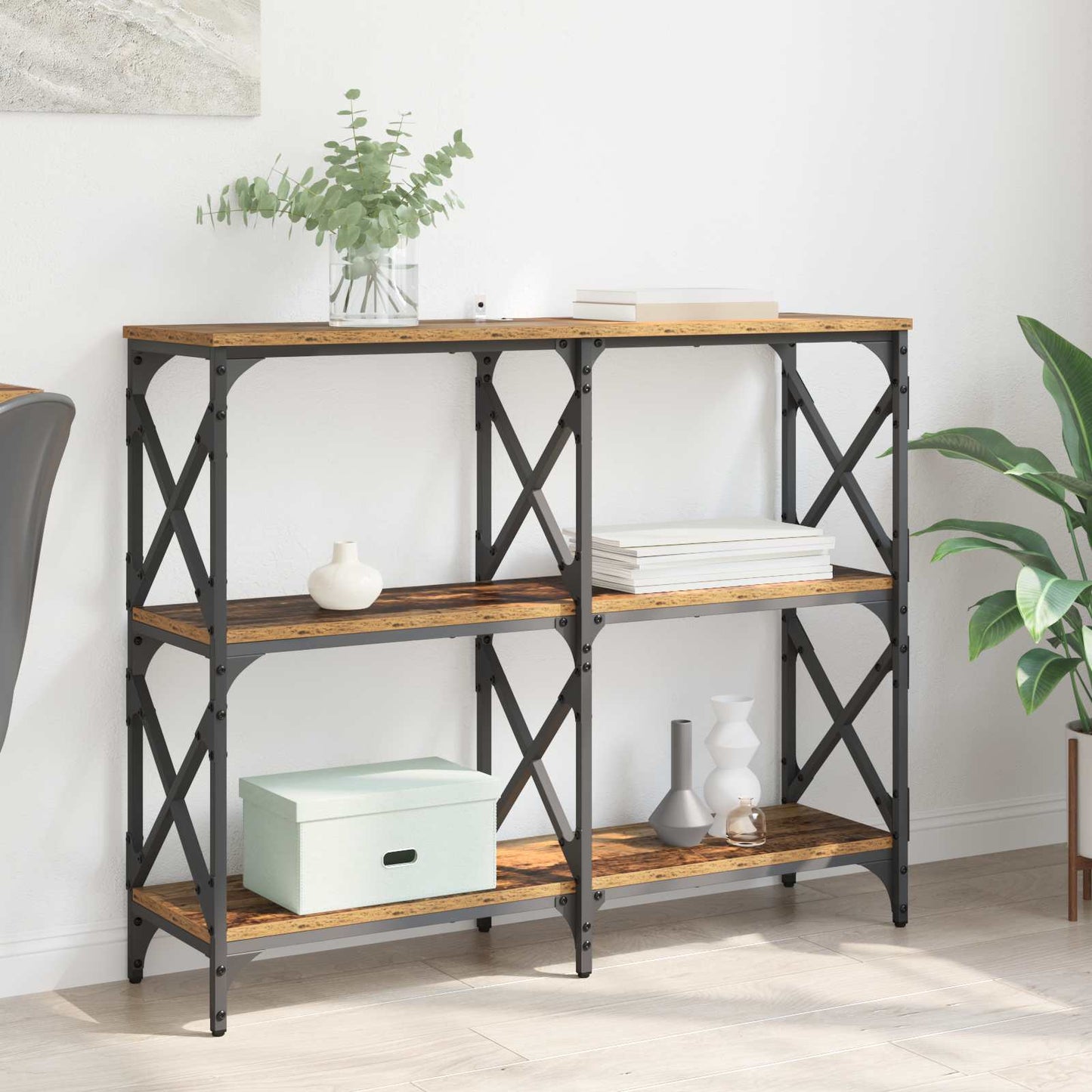 Konsolbord Gammelt træ 100 x 28 x 80,5 cm Konstrueret træ