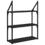 Væghylde Vægmonteret Sort eg 60 x 21 x 78,5 cm Konstrueret træ
