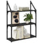 Væghylde Vægmonteret Sort eg 60 x 21 x 78,5 cm Konstrueret træ