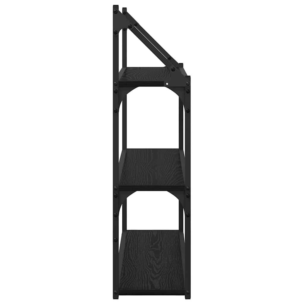 Væghylde Vægmonteret Sort eg 60 x 21 x 78,5 cm Konstrueret træ