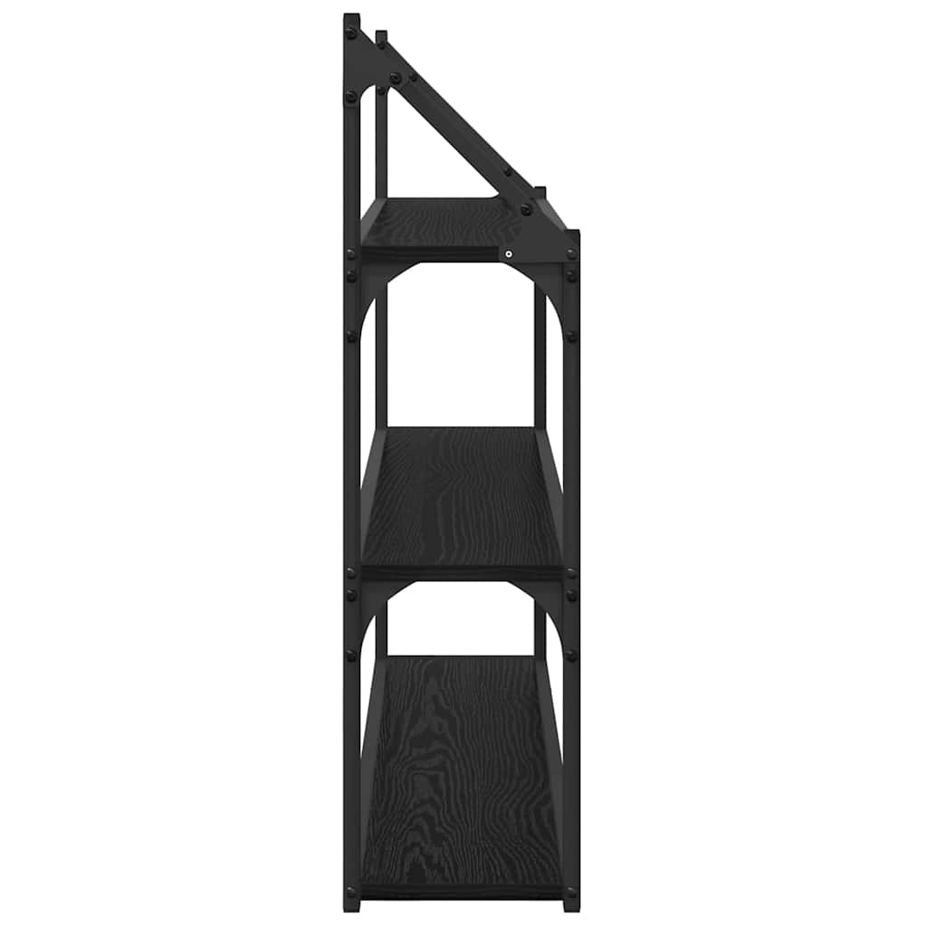 Væghylde Vægmonteret Sort eg 80 x 21 x 78,5 cm Konstrueret træ