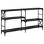 Konsolbord med hylde Sort eg 150 x 29 x 76,5 cm Konstrueret træ