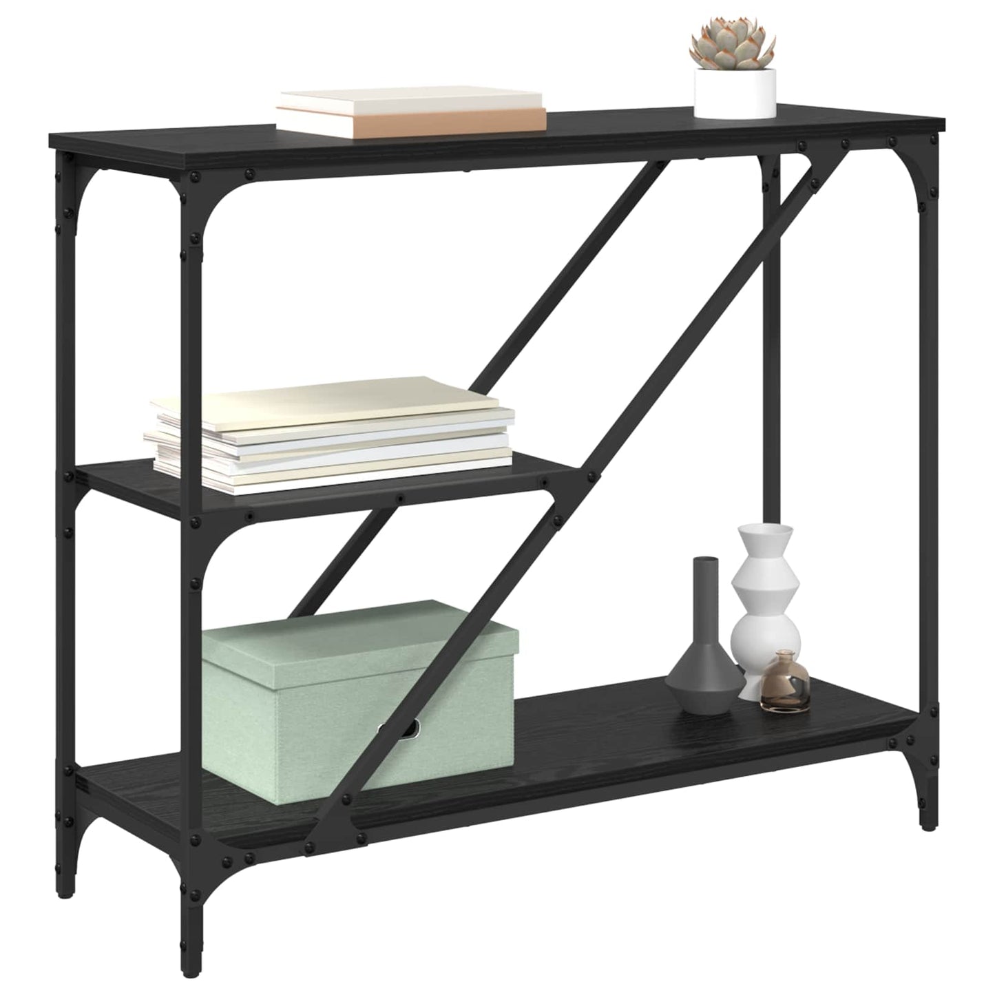 Konsolbord Sort eg 88,5 x 30 x 75 cm Konstrueret træ