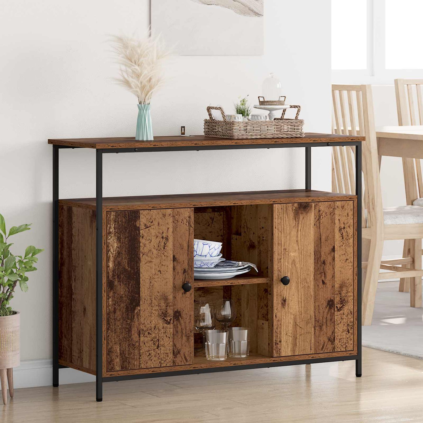 Sideboard Gammelt træ 100 x 35 x 80 cm Konstrueret træ