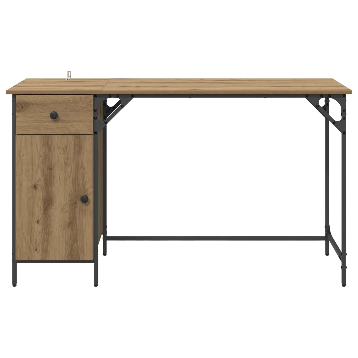 Computerbord Artisan Egetræ Konstrueret træ 131 x 48 x 75 cm