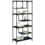 Bogreol 6 niveauer 81 x 36 x 176 cm Konstrueret træ Sort eg