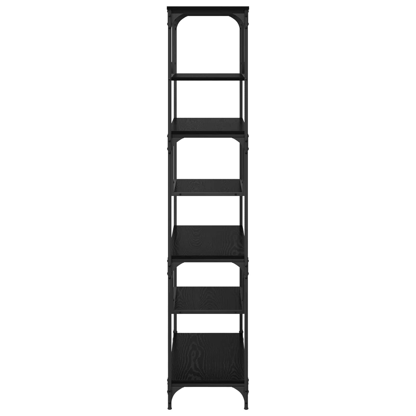 Bogreol 6 niveauer 81 x 36 x 176 cm Konstrueret træ Sort eg