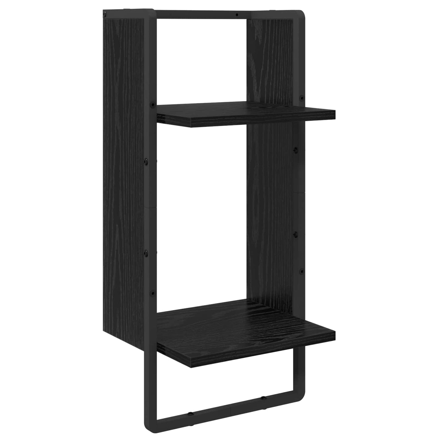 Væghyldesæt 4 pcs Sort eg 65 x 25 x 30 cm Konstrueret træ