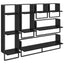 Væghyldesæt 6 pcs Sort eg 100 x 25 x 30 cm Konstrueret træ