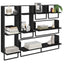 Væghyldesæt 6 pcs Sort eg 100 x 25 x 30 cm Konstrueret træ