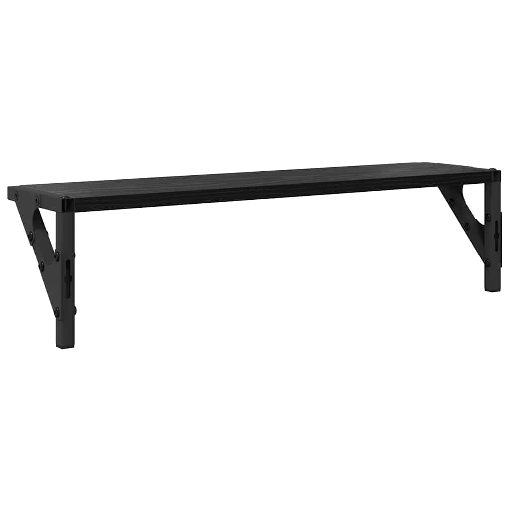 Væghylder 2 pcs Sort eg 60 x 15 x 15,5 cm Konstrueret træ