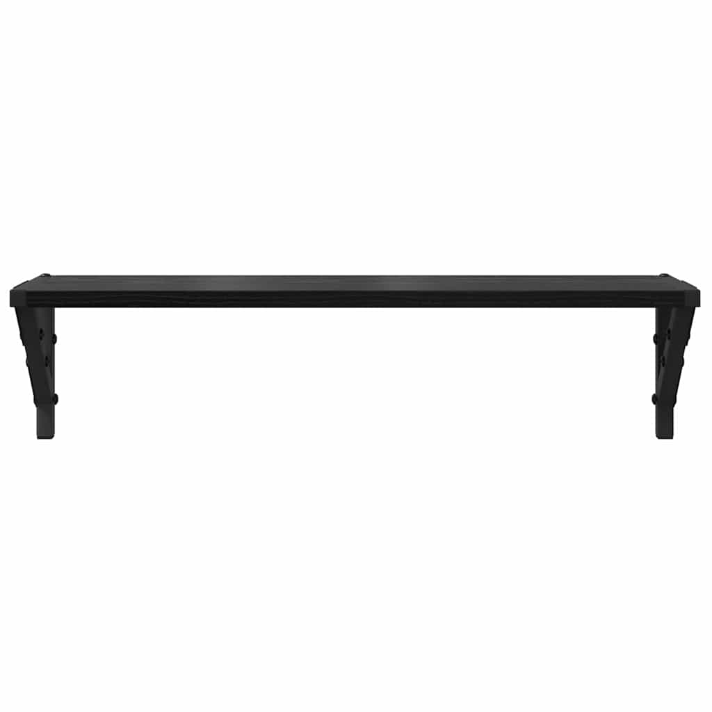Væghylder 2 pcs Sort eg 60 x 15 x 15,5 cm Konstrueret træ