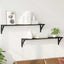 Væghylder 2 pcs Sort eg 80 x 15 x 15,5 cm Konstrueret træ