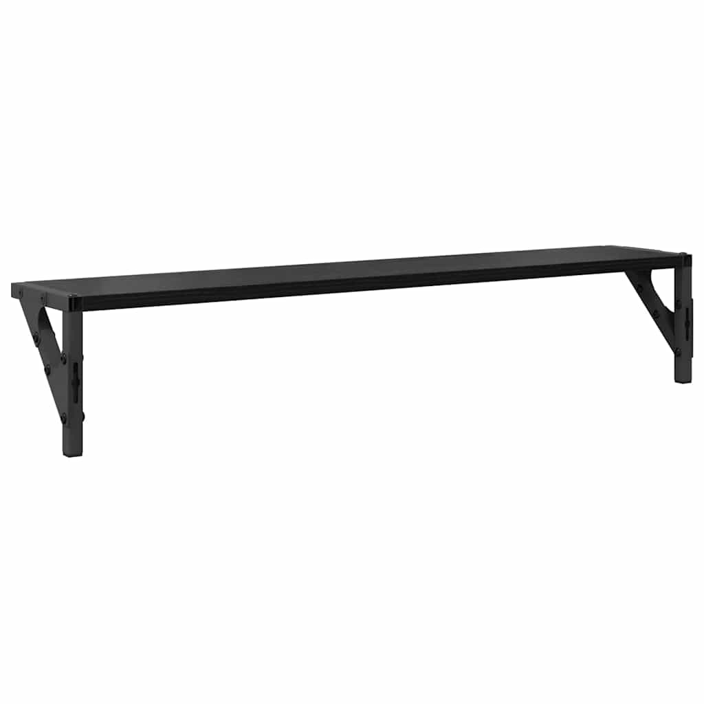 Væghylder 2 pcs Sort eg 80 x 15 x 15,5 cm Konstrueret træ