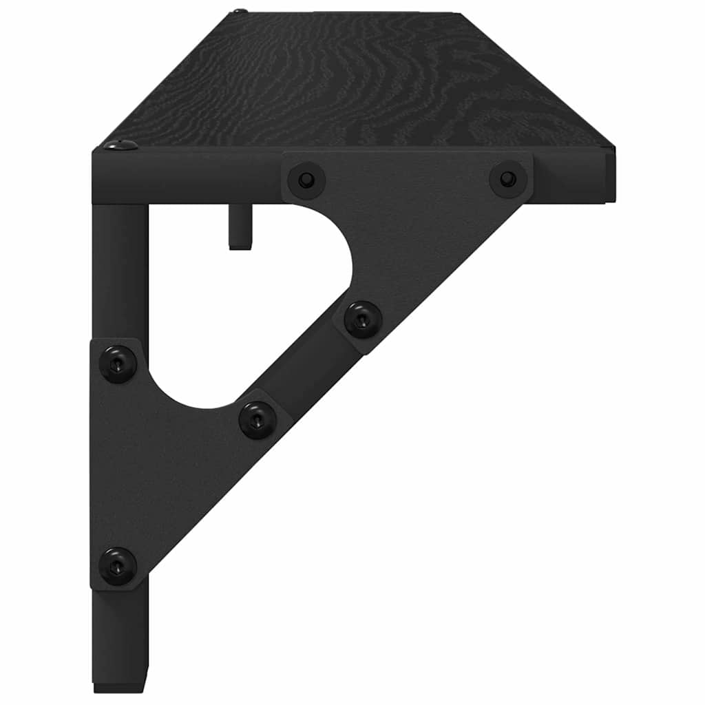 Væghylder 2 pcs Sort eg 80 x 15 x 15,5 cm Konstrueret træ
