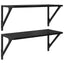 Væghylder 2 pcs Sort eg 60 x 25 x 25,5 cm Konstrueret træ