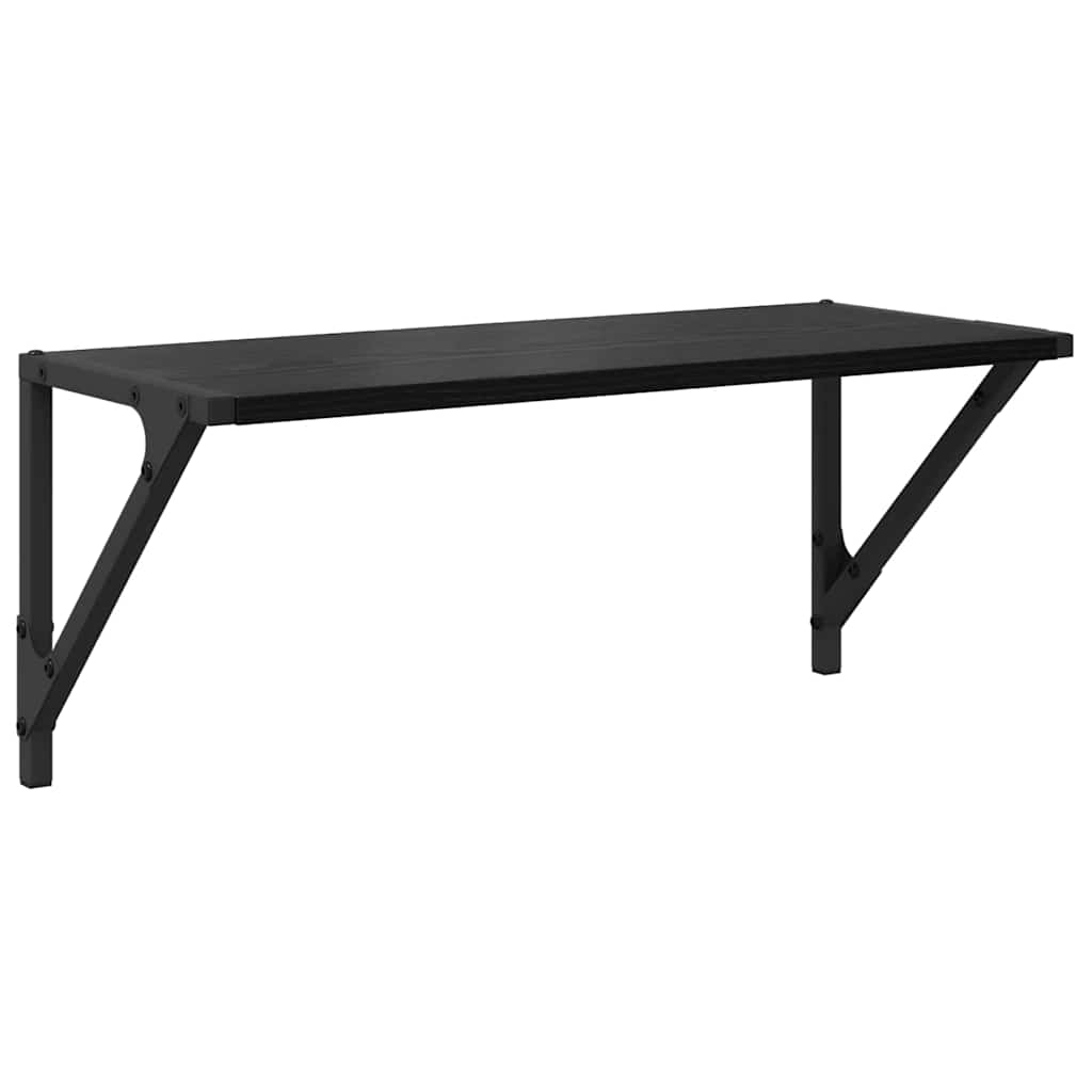 Væghylder 2 pcs Sort eg 60 x 25 x 25,5 cm Konstrueret træ