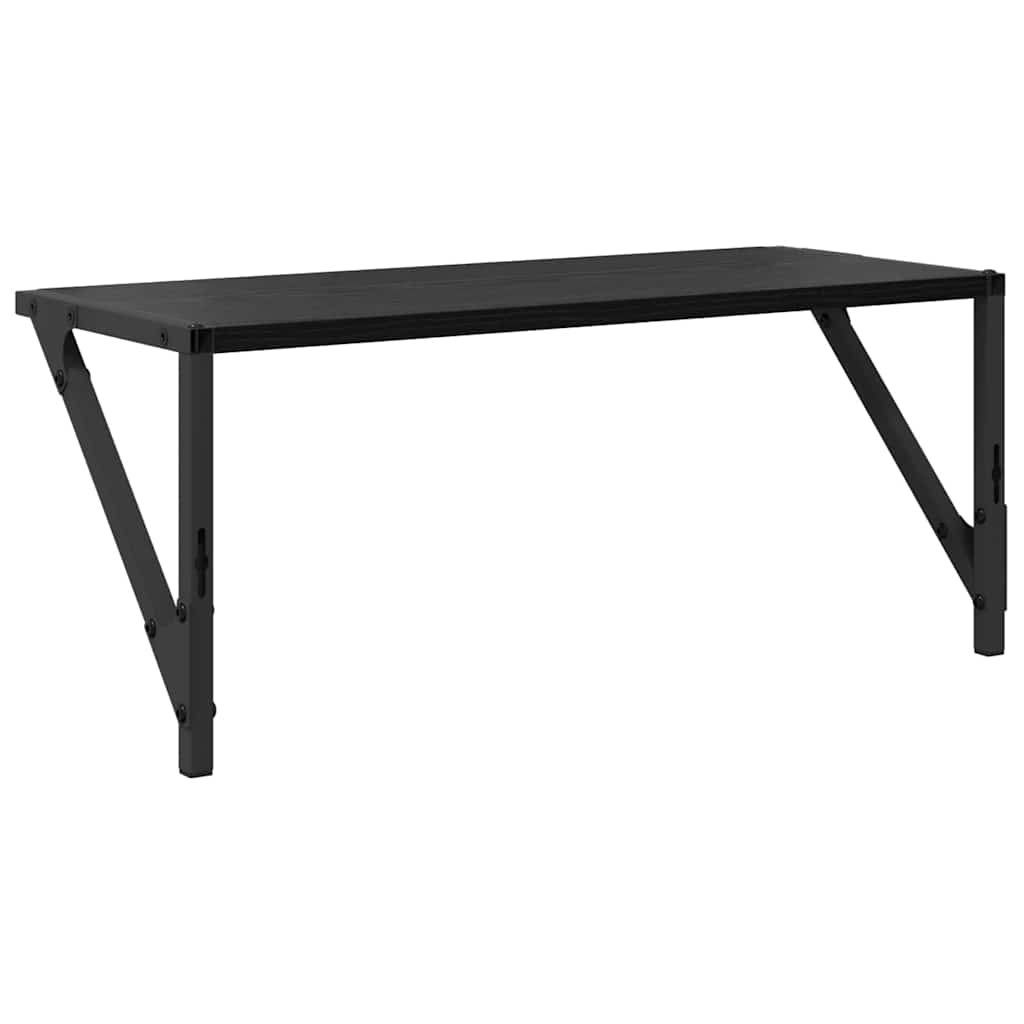 Væghylder 2 pcs Sort eg 60 x 25 x 25,5 cm Konstrueret træ