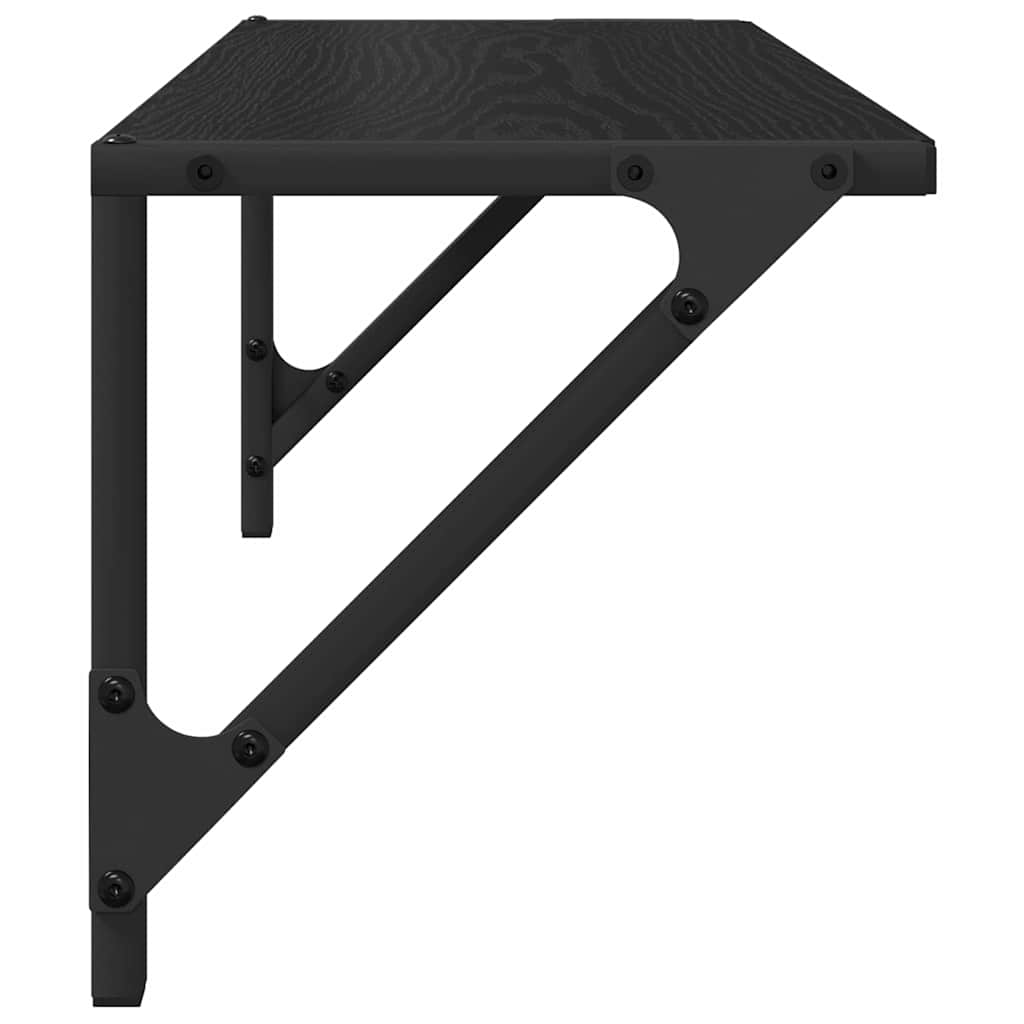 Væghylder 2 pcs Sort eg 60 x 25 x 25,5 cm Konstrueret træ