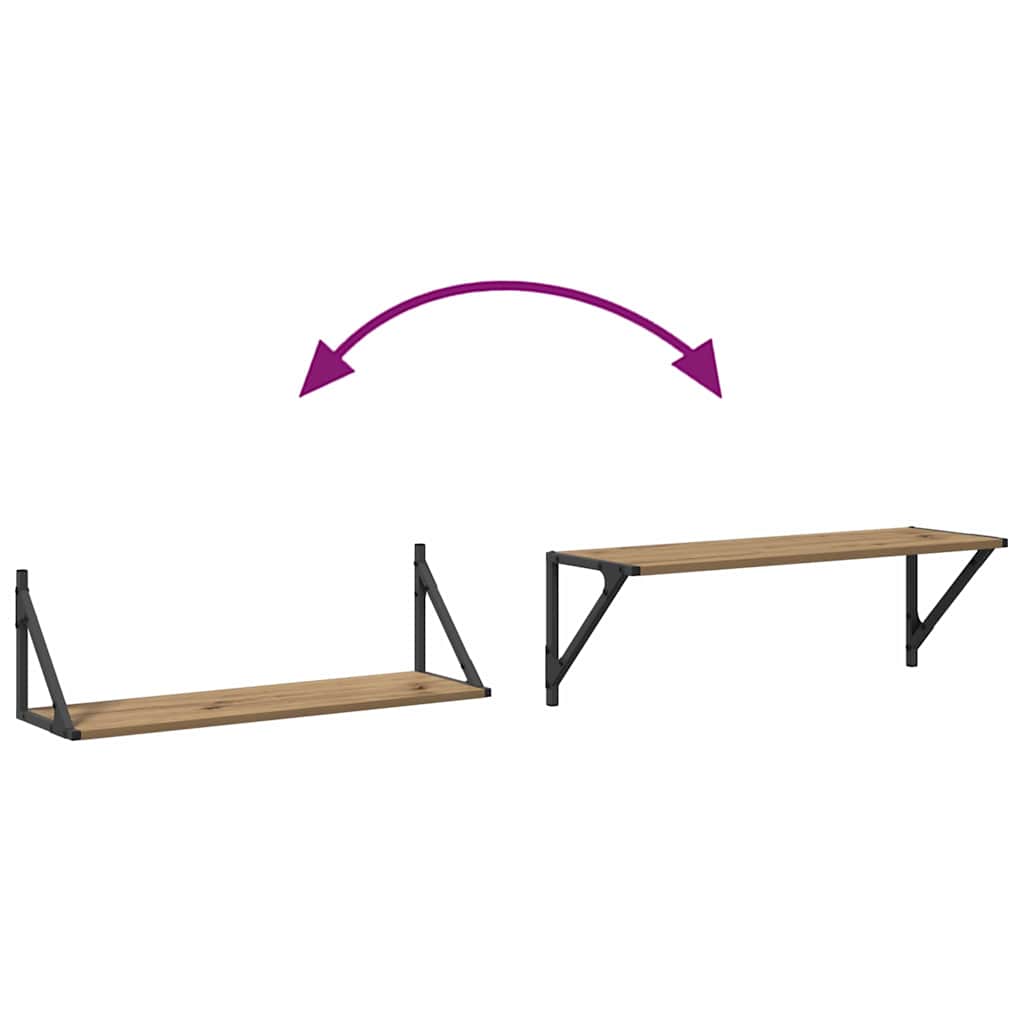 Væghylder Vægmonteret 2 pcs Artisan Egetræ 80 x 25 x 25,5 cm