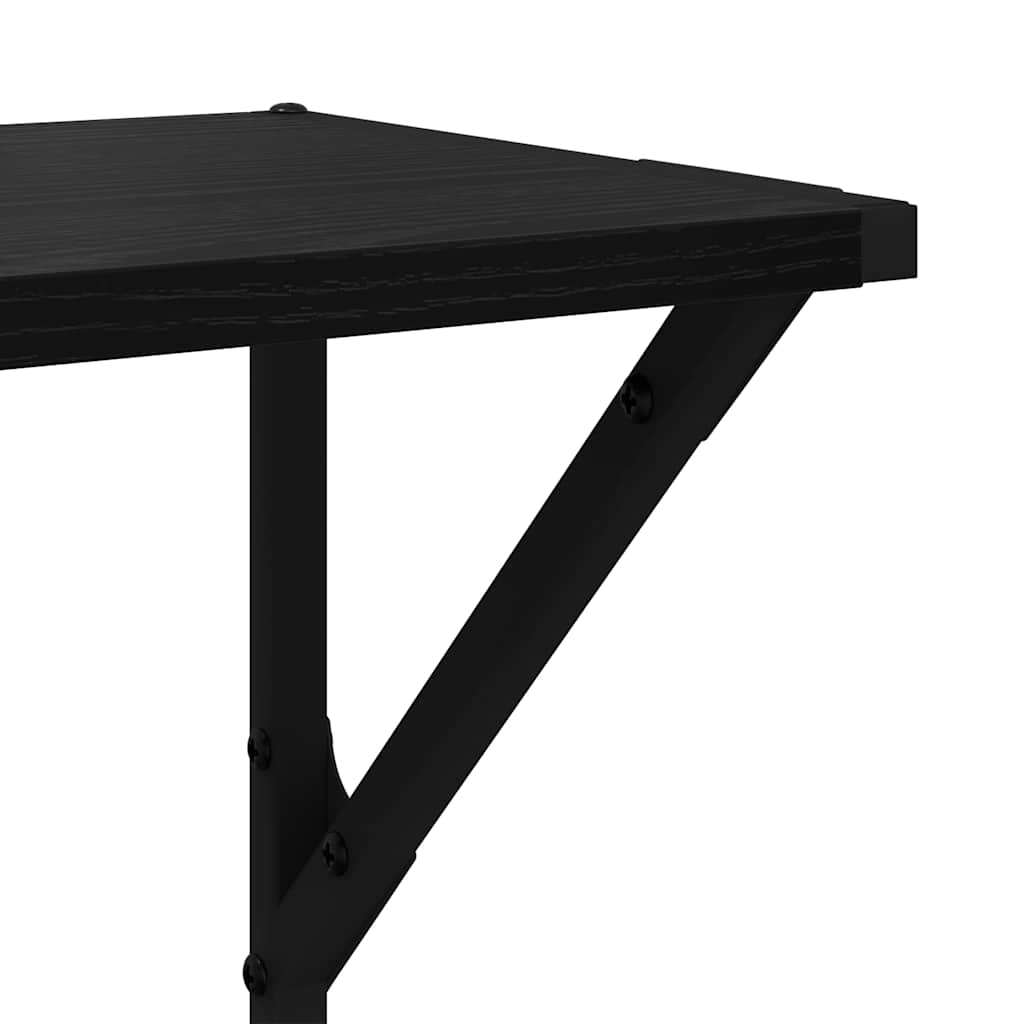 Væghylder 2 pcs Sort eg 80 x 25 x 25,5 cm Konstrueret træ