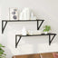 Væghylder 2 pcs Sort eg 80 x 25 x 25,5 cm Konstrueret træ