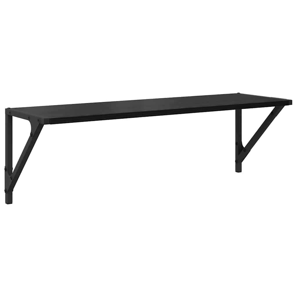 Væghylder 2 pcs Sort eg 80 x 25 x 25,5 cm Konstrueret træ