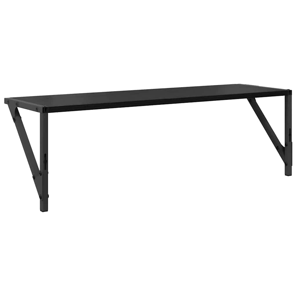 Væghylder 2 pcs Sort eg 80 x 25 x 25,5 cm Konstrueret træ