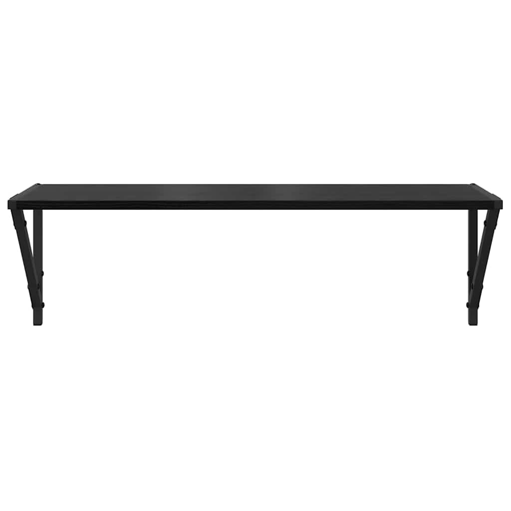 Væghylder 2 pcs Sort eg 80 x 25 x 25,5 cm Konstrueret træ